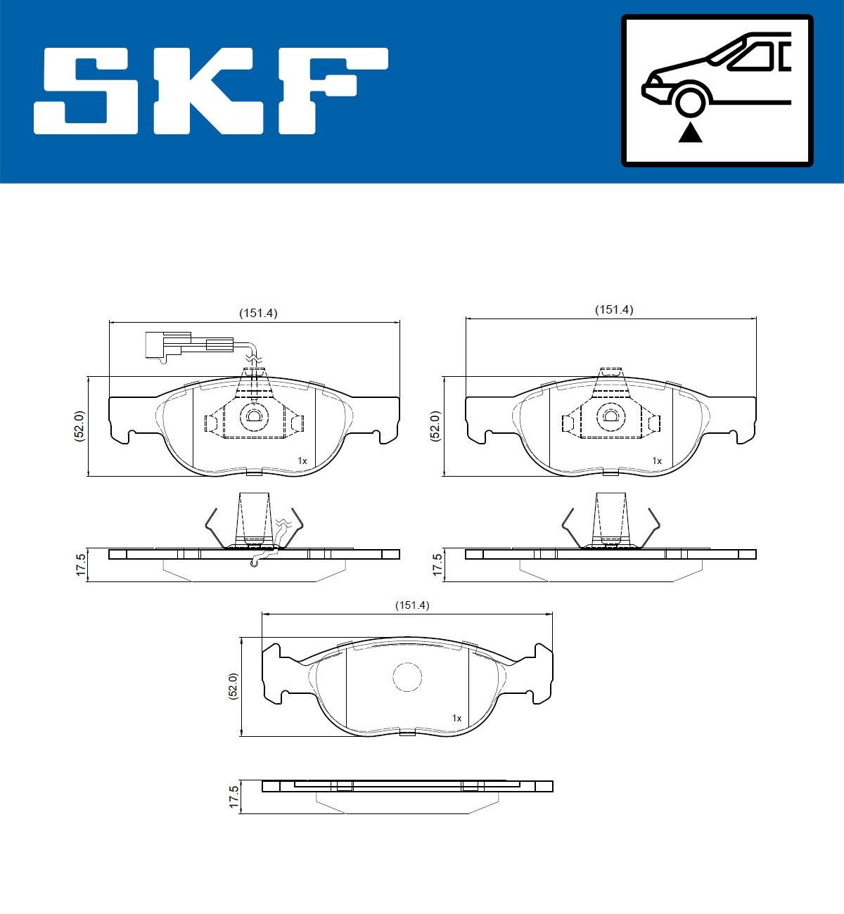 SKF VKBP 80776 E Bremsbelagsatz, Scheibenbremse